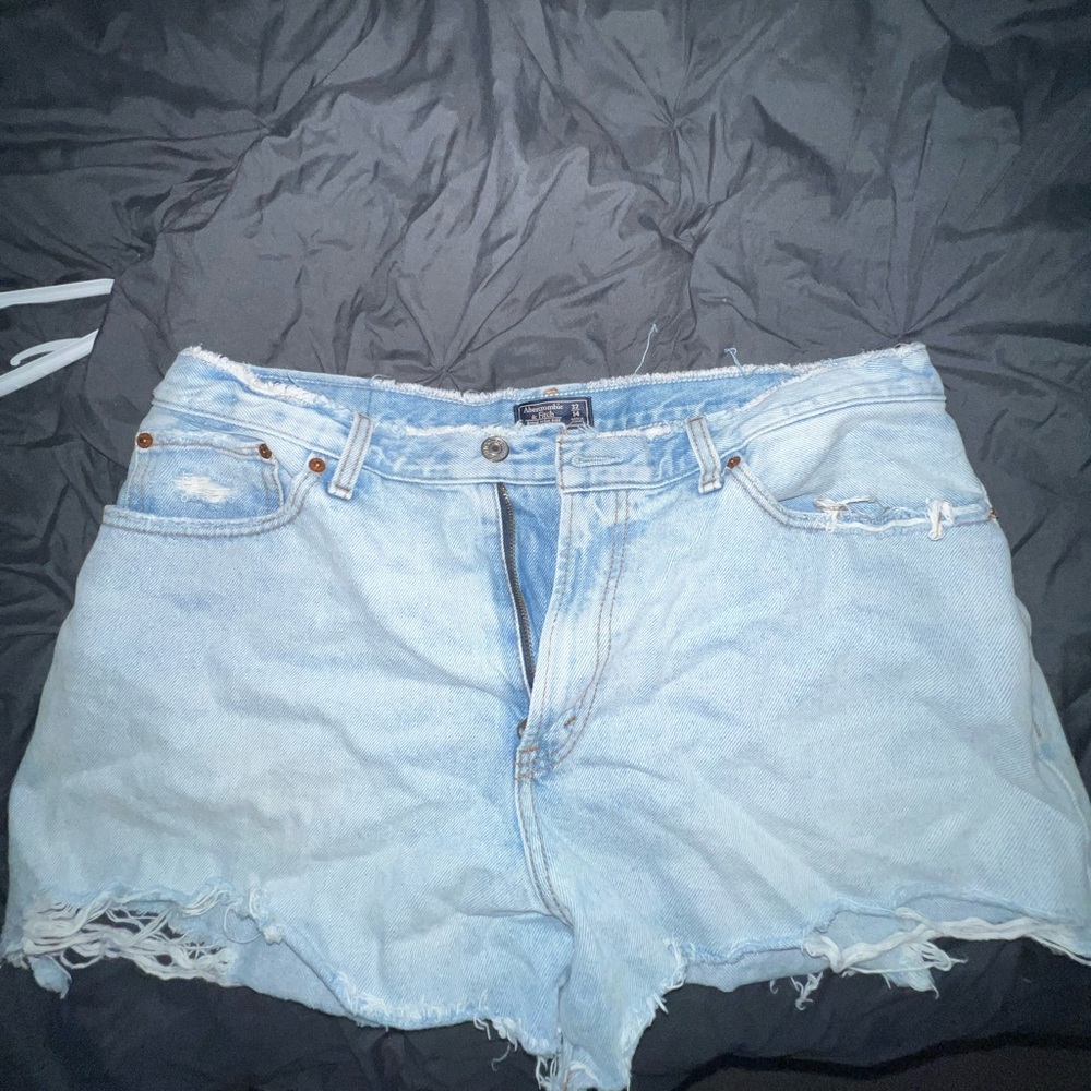 Abercrombie & Fitch NWOT 32/14 Annie High Rise Denim Blue Women's Shorts
